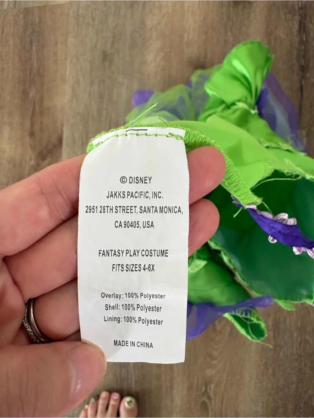 Disney Tinker Bell Bright Fairy Costume Dress in Green and Purple Size: 4T